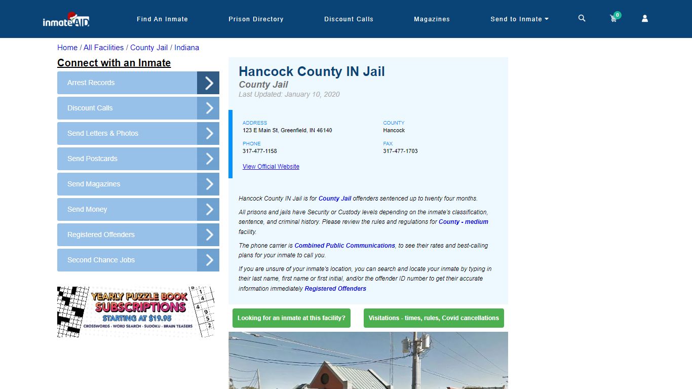 Hancock County IN Jail - Inmate Locator - Greenfield, IN